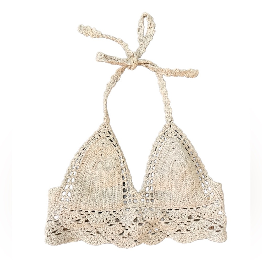 Crochet Halter Top Cream
